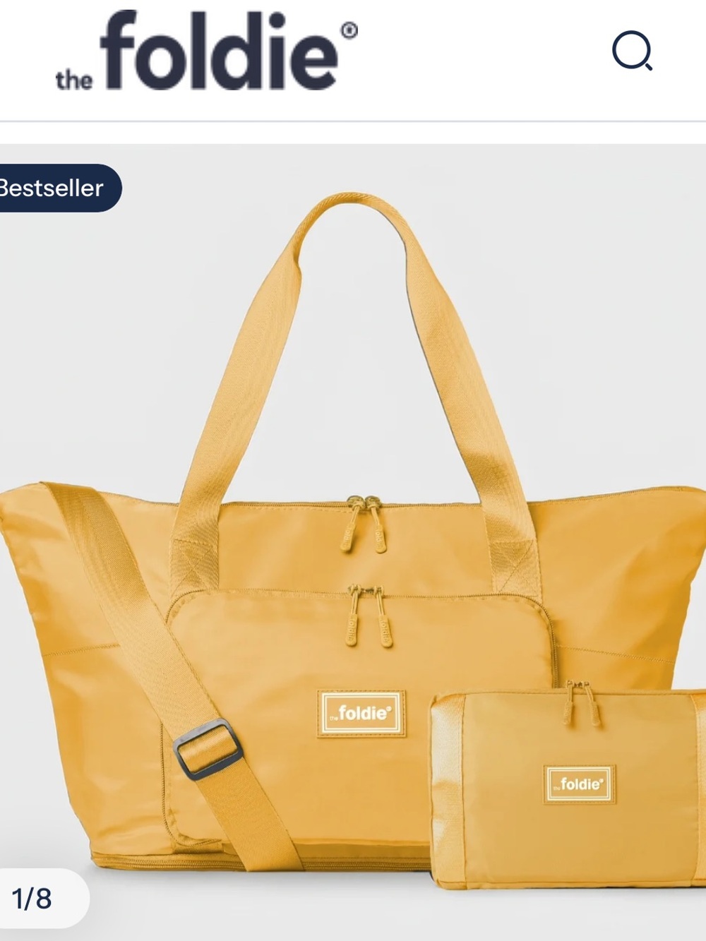 The Foldie Packable Travel Tote Bag in Yellow